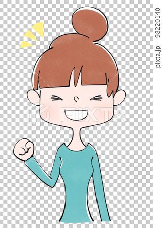 よし！とポーズをとる女性のイラスト 98220140