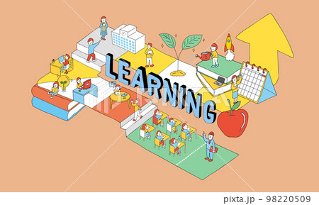 楽しそうに学ぶ様々な世代のイラスト 楽しそうに学ぶ様々な世代のイラスト 98220509