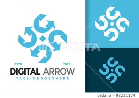 Digital Arrow Logo Logos Design Element Stock Vector Illustration Template 98221174