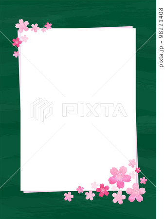 黒板と桜 サクラ メッセージボード 黒板と桜 サクラ メッセージボード 98221408