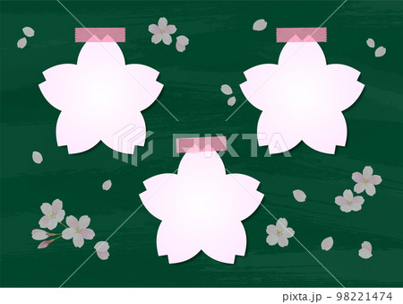 黒板と桜 サクラ メッセージボード 98221474
