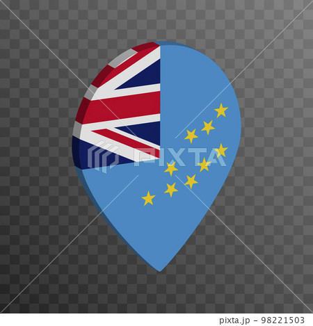 Map pointer with Tuvalu flag. Vector illustration. 98221503