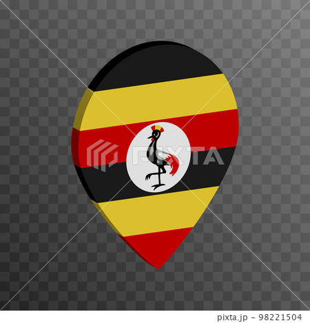 Map pointer with Uganda flag. Vector illustration. 98221504