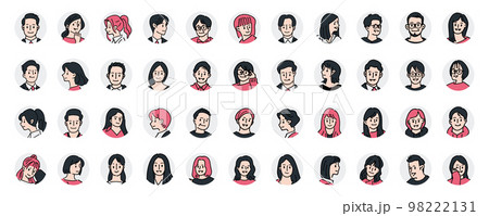 人物おしゃれイラスト素材 人物おしゃれイラスト素材 98222131
