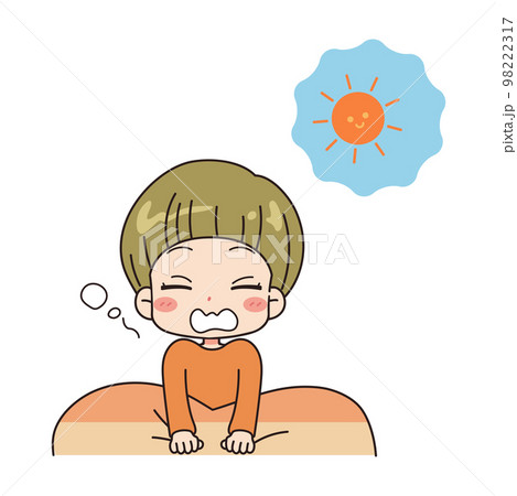 朝起きる女性のイラスト 朝起きる女性のイラスト 98222317