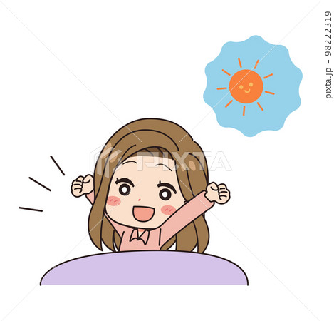 朝起きる女性のイラスト 98222319