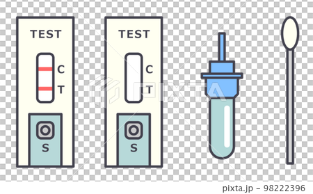 Test kits for positive and negative tests for... - Stock Illustration ...