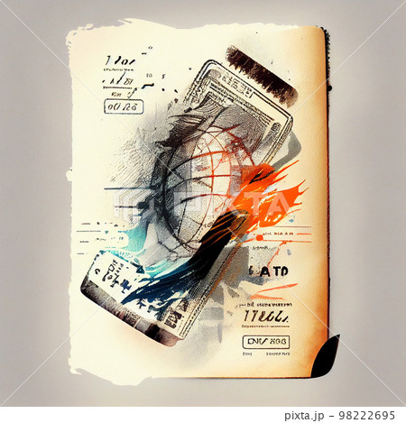 Passport stamp Customs stamps of non-existing countries. 98222695