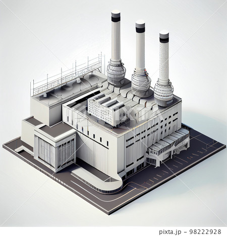 Thermal power plant. visualization 3d isometrical icon. 98222928