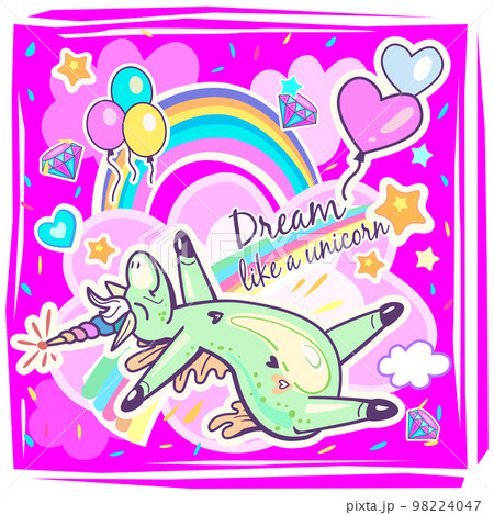 Magical cute Unicorn Template2 98224047