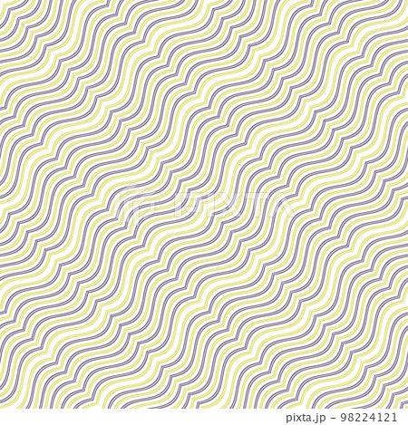 ウェーブ状のストライプのシームレスパターン、波型ストライプ、変形ストライプの繰り返しリピートパターン 98224121