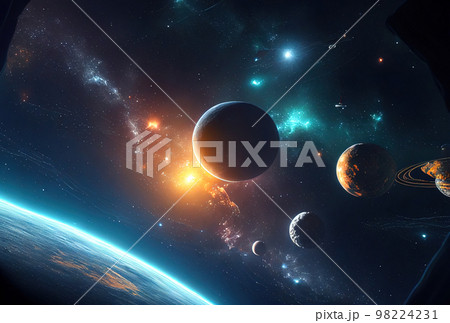 cosmic landscape with intelligence and stars 98224231