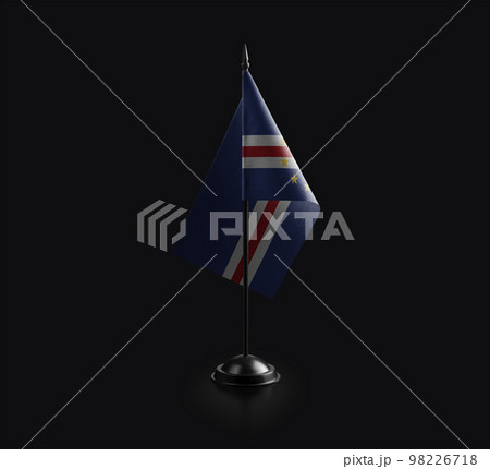 Small national flag of the Cape Verde on a black background 98226718