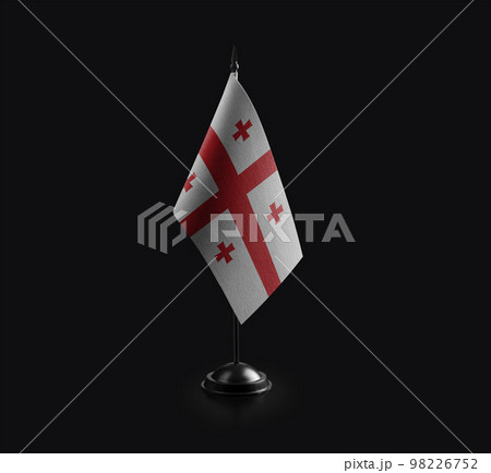 Small national flag of the Georgia on a black background 98226752