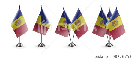 Small national flags of the Andorra on a white background 98226753