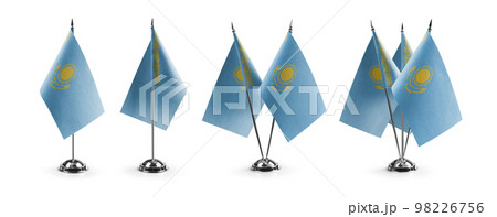 Small national flags of the Kazakhstan on a white background 98226756