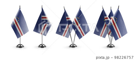 Small national flags of the Cape Verde on a white background 98226757