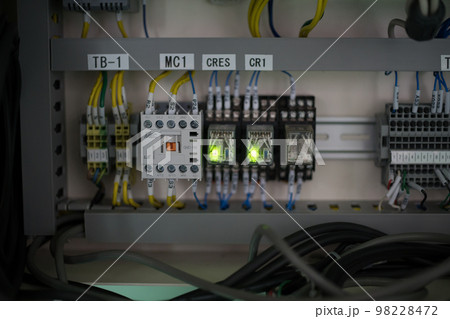 配電盤の中に取り付けた制御機器 98228472