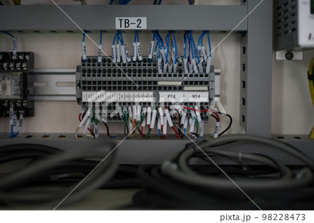 配電盤の中に取り付けた制御機器 98228473