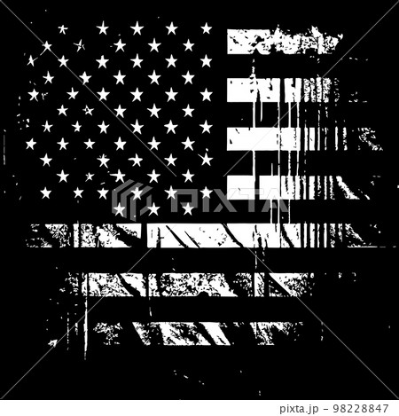 Black and white realistic abstract flag of America, country independence day, national traditions - Vector Black and white realistic abstract flag of America, country independence day, national traditions - Vector 98228847