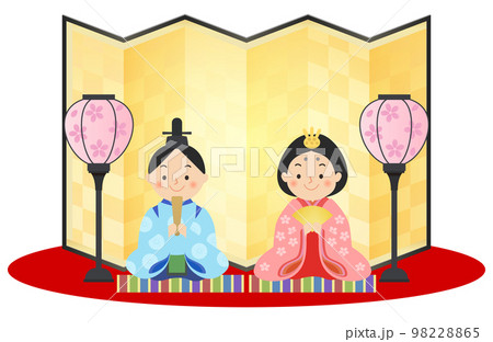 ひな人形 ひな祭り 桃の節句のイラスト素材 [98228865] - PIXTA