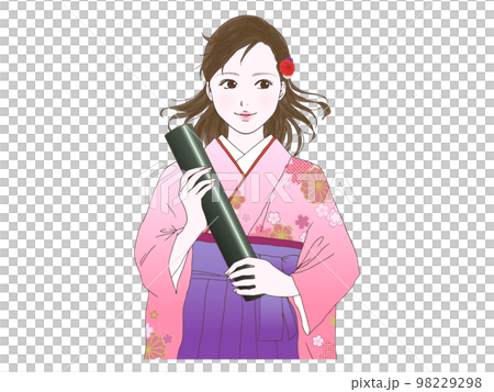 Women in hakama (wind, sideways eyes) 98229298