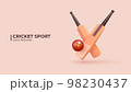 Realistic 3d Design of Cricket championship. Vector illustration 98230437