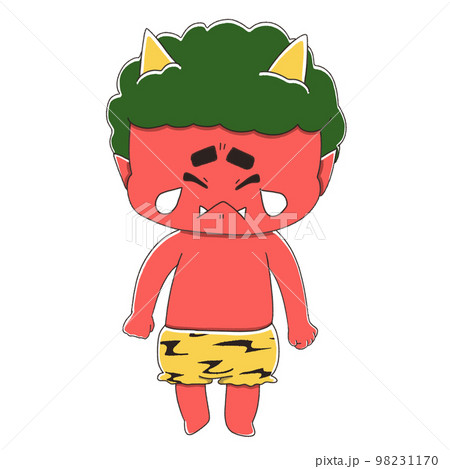 泣いている赤鬼 かわいい節分のイラスト素材のイラスト素材 [98231170