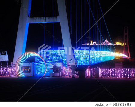 群馬県上野村　天空廻廊の吊り橋　イルミネーション 98231393