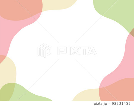 パステルカラーのシンプルな曲線フレーム 98231453