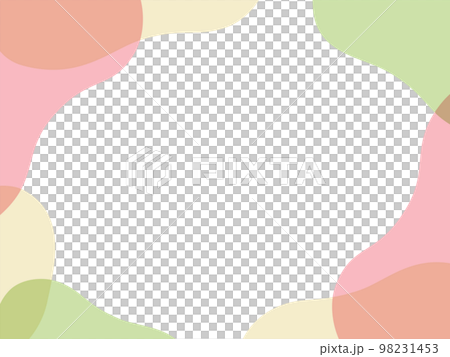 パステルカラーのシンプルな曲線フレーム 98231453