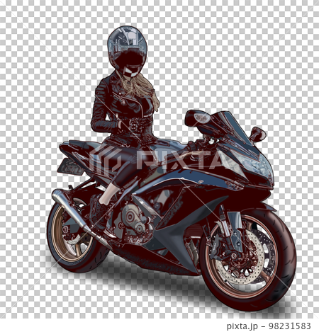 オートバイ　バイク　バイク女子　女性　背景 98231583