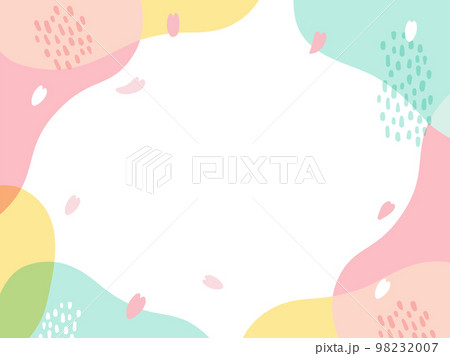 春をイメージしたおしゃれな曲線フレーム 春をイメージしたおしゃれな曲線フレーム 98232007