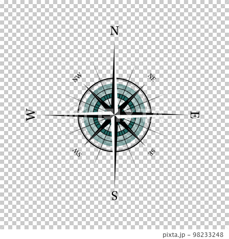 ターコイズグリーンを基調としたコンパス 98233248