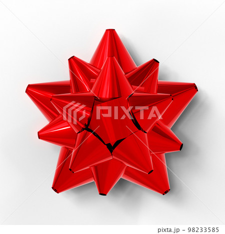 ギフトラッピング素材：フラワーボウ、スターボウ、フラワー結びの3Dレンダリング 98233585