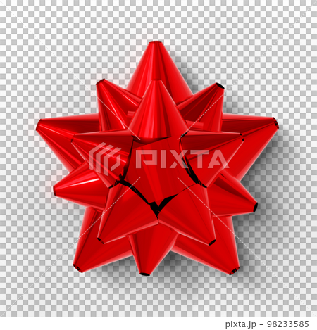 ギフトラッピング素材：フラワーボウ、スターボウ、フラワー結びの3Dレンダリング 98233585