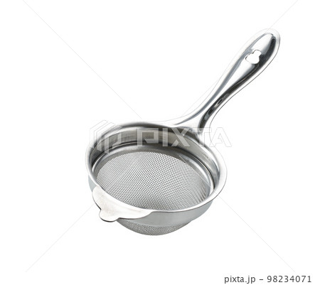 Metal or stainless-steel kitchen strainer, isolated on white background . Metal or stainless-steel kitchen strainer, isolated on white background . 98234071