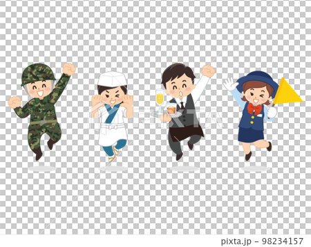Working people Ground Self-Defense Force officer Chef Chef Waiter Bus guide Chef Working people Ground Self-Defense Force officer Chef Chef Waiter Bus guide Chef 98234157