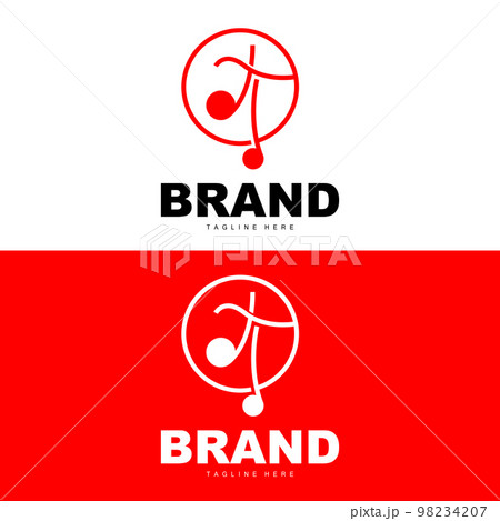 Simple Music Rhythm Logo, Musical Note Song Tone Vector Design 98234207