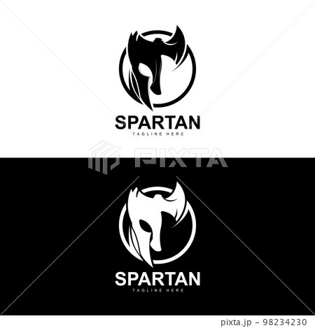 Spartan Logo, War Helmet Suit Vector, Barbarian Armor Icon, Viking, Gym Fit Design, Fitness 98234230