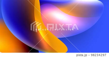Beautiful liquid shapes with fluid colors abstract background 98234297