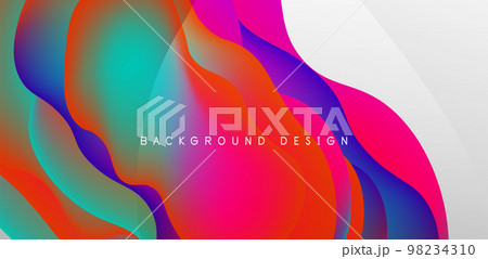 Abstract background fluid bubbles and wave elements. Template for covers, templates, flyers, placards, brochures, banners Abstract background fluid bubbles and wave elements. Template for covers, templates, flyers, placards, brochures, banners 98234310