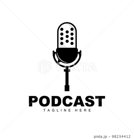 Podcast retro microphone Royalty Free Vector Image