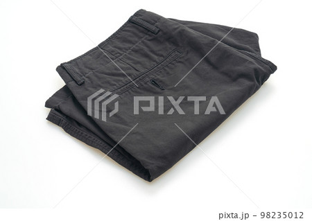 black short pant fold on white background black short pant fold on white background 98235012