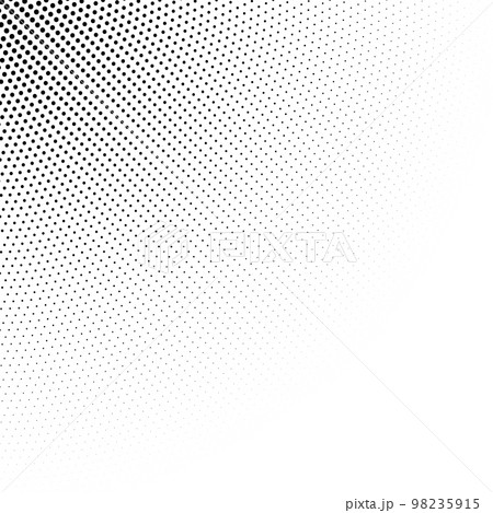 Halftone fading texture. Comic style grain background. Pop art grunge texture. Round particles and speckles wallpaper. Pixelated gradient vector 98235915
