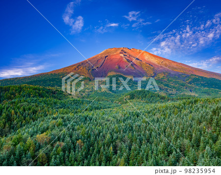 赤富士 絶景富士山写真 - 絵画/タペストリ