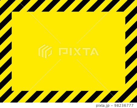 囲みの警告のフレーム黄色背景 98236777