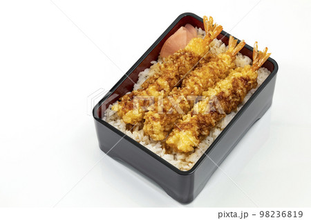 白バックの海老天重 白バックの海老天重 98236819