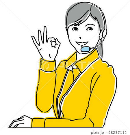 OKサインを出す溌剌とした働く女性 OKサインを出す溌剌とした働く女性 98237112