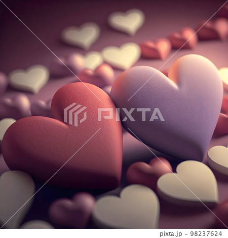 Valentine day hearts on solid background Valentine day hearts on solid background 98237624